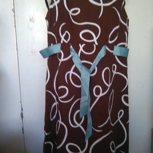 SIZE 8 JESSICA HOWARD PETITE Sleeveless stretch BROWN Dress WITH BELT